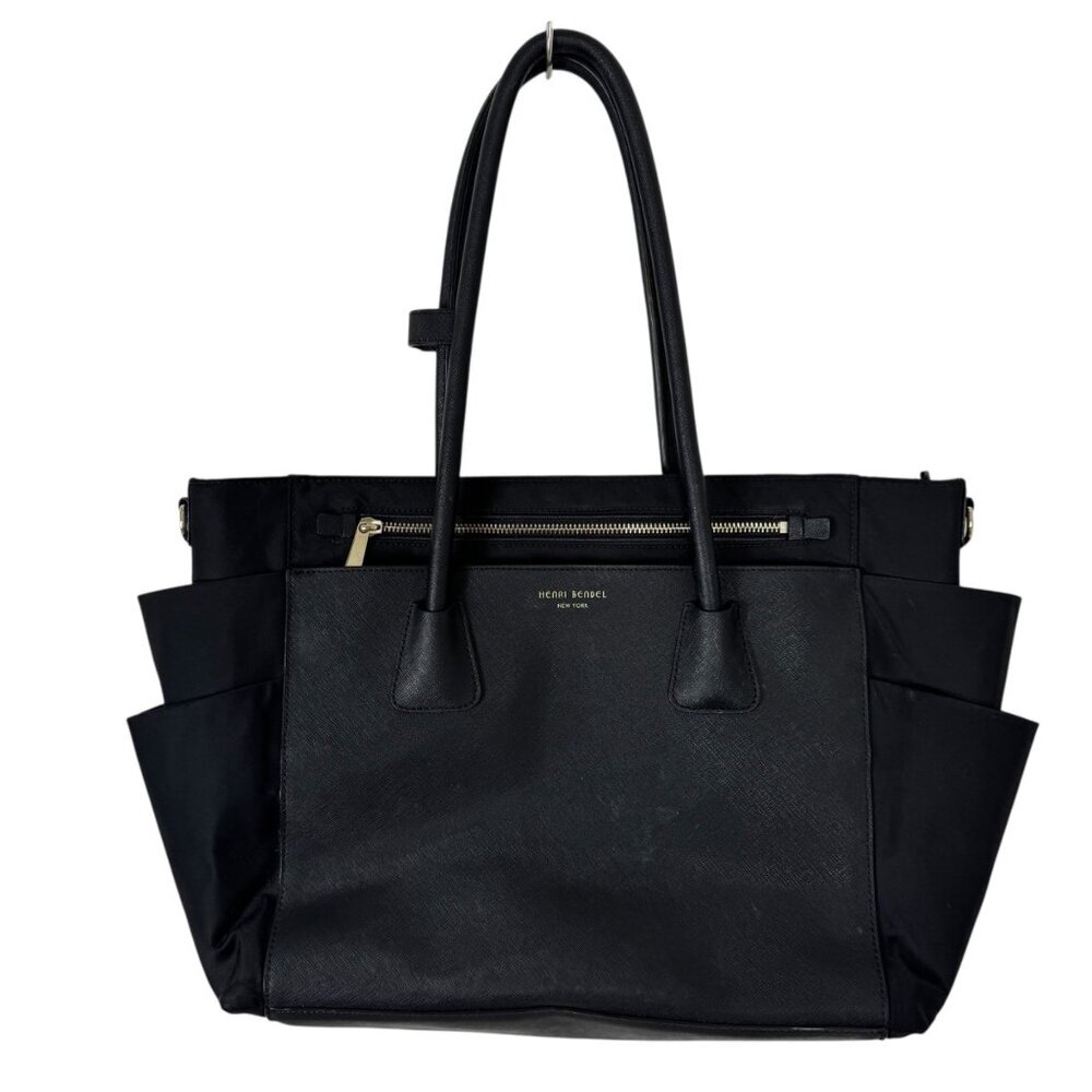 Henri Bendel West 57th Baby Diaper Bag Black Tote Purse Classic Designer READ